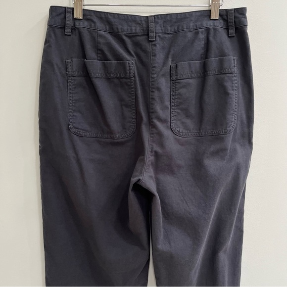Eileen Fisher Gray Organic Cotton Hemp Blend Twill  Chino Pants Ankle Tapered 10 - Picture 4 of 8